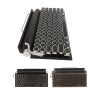 Tastiera per macchina da scrivere tastiera meccanica Wireless Vintage a 83 tasti con tastiera meccanica con interruttore blu rotondo in metallo HASHTAG