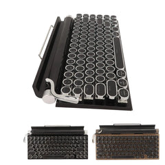 Tastiera per macchina da scrivere tastiera meccanica Wireless Vintage a 83 tasti con tastiera meccanica con interruttore blu rotondo in metallo HASHTAG