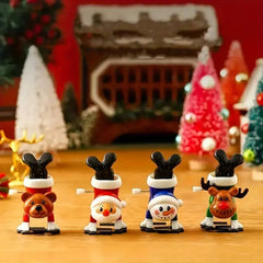 3 sets of wind-up Christmas gifts for the holiday season: moving Santa Claus, snowman and a reindeer in your hands. HASHTAG