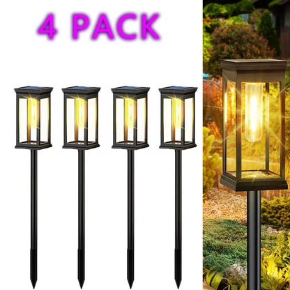 Luci calde per percorsi solari Giardino esterno impermeabile ad energia solare per la decorazione dell&