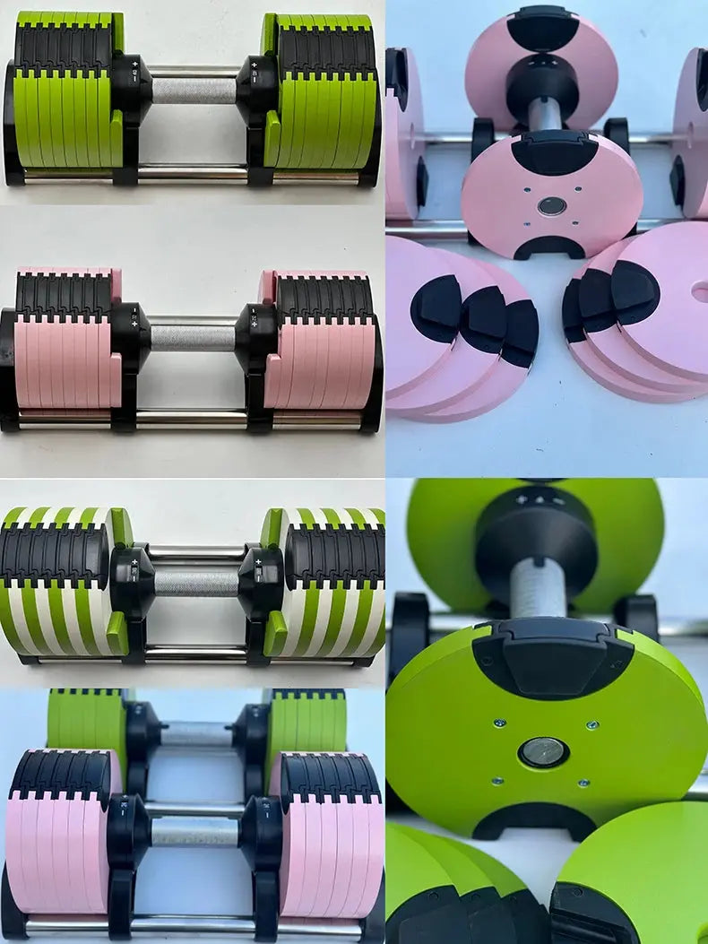Set manubri rotondi regolabili, seconda generazione, aumento 2 kg, 24 kg, 36 kg, fitness, appena aggiornato - My Hashtag Shop