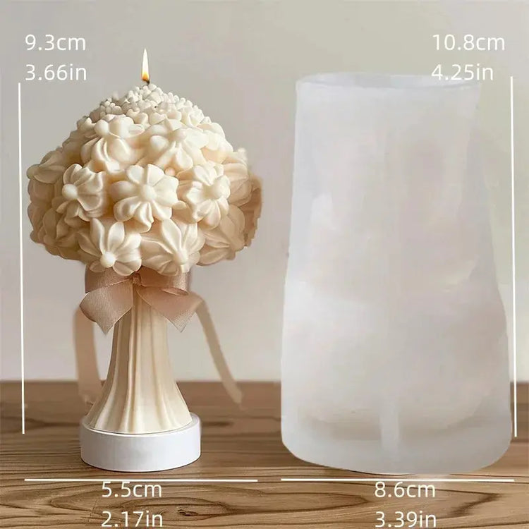 Silicone Mold Flower Lavender Gypsum Cylindrical Candle Making Liebe - Making Life Easier