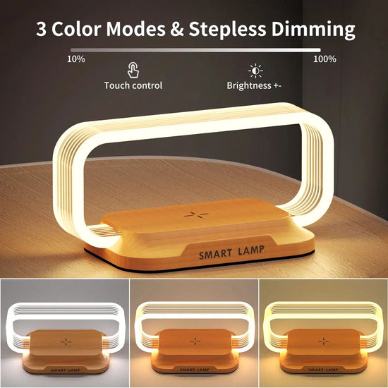 lampada da comodino USB caricatore wireless dimmerabile piccola luce notturna con caricatore wireless veloce - My Hashtag Shop