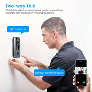 Campanello video intelligente wireless, con riconoscimento umano, visione notturna a infrarossi, installazione semplice, utilizzato per il monitoraggio domestico HASHTAG