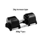 Set manubri rotondi regolabili, seconda generazione, aumento 2 kg, 24 kg, 36 kg, fitness, appena aggiornato - My Hashtag Shop