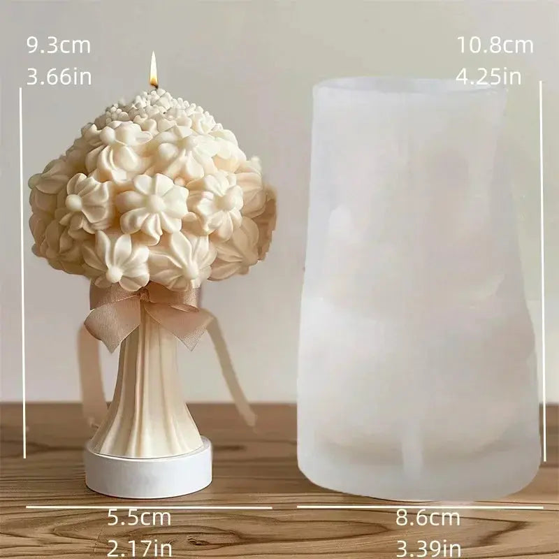 Silicone Mold Flower Lavender Gypsum Cylindrical Candle Making Liebe - Making Life Easier