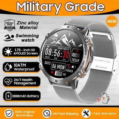 Smartwatch militare GPS AMOLED 1100mAh impermeabile 10ATM