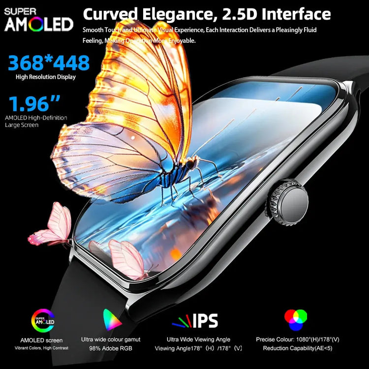 Nuovo Ultra Sottile smartwatch  "AMOLED 360*360 HD Pixel Display Always Show Time Promemoria Chiamata Smartwatch Delle Signore Per huawei - My Hashtag Shop