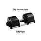 Set manubri rotondi regolabili, seconda generazione, aumento 2 kg, 24 kg, 36 kg, fitness, appena aggiornato - My Hashtag Shop
