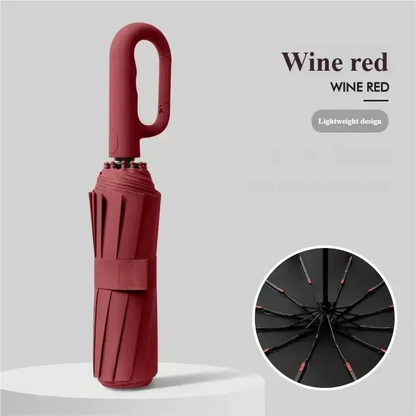 Ombrello da uomo completamente automatico con design ad anello e fibbia a 20 costole, pieghevole, extra large, resistente, doppio ombrellone da DONNA