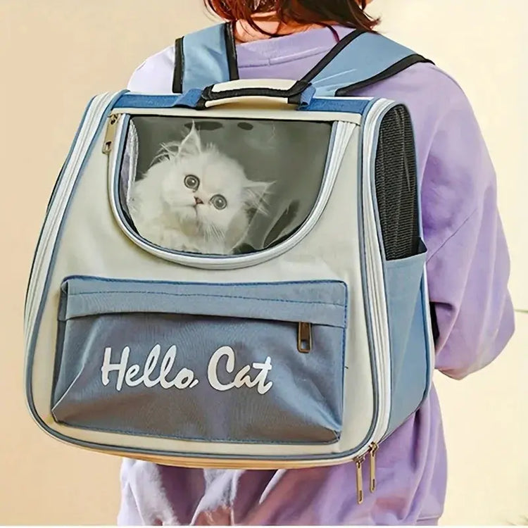Zaino pieghevole per animali domestici di grande capacità con chiusura a zip, maniglia e sfiato in rete, perfetto per viaggiare gatti e cani di piccola taglia - My Hashtag Shop
