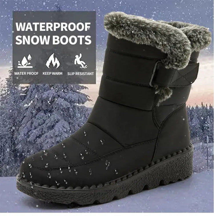 Woman Winter Boots Ankle Low Heels Botas Mujer Waterproof Snow Boots Liebe - Making Life Easier