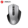 Mouse wireless IMICE Mouse silenzioso 2.4G 4 pulsanti Mouse ottico per computer 1600 DPI Mouse ergonomico con batteria per PC portatile da ufficio HASHTAG