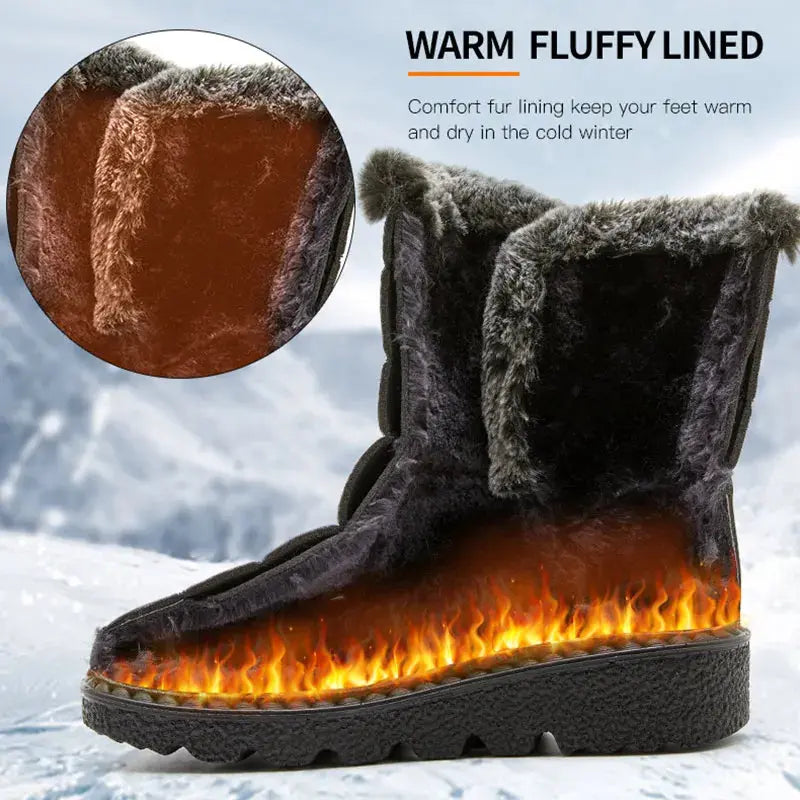 Woman Winter Boots Ankle Low Heels Botas Mujer Waterproof Snow Boots Liebe - Making Life Easier