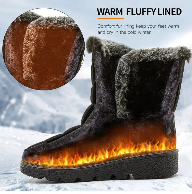 Woman Winter Boots Ankle Low Heels Botas Mujer Waterproof Snow Boots Liebe - Making Life Easier