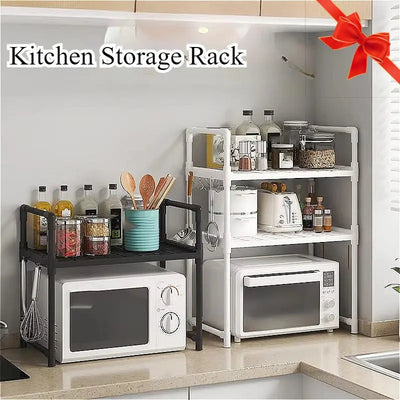 Kitchen Shelf Microwave Shelf Condiment Shelf Multi-layer Shelf Simple Freestanding Storage Shelf Kitchen Accessories HASHTAG