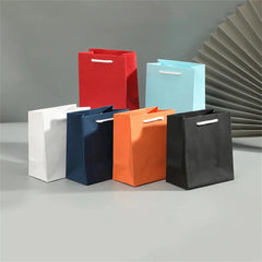 Gift Bags with Handles Paper Favor Bag Bow Ribbon Jewelry Packaging Birthday Wedding Graduation Celebration Gift Wrap HASHTAG