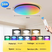 Plafoniera a LED intelligente con telecomando Plafoniere dimmerabili a 3 colori Lampade a pannello ultrasottili Lampada da soffitto per cucina camera da letto HASHTAG