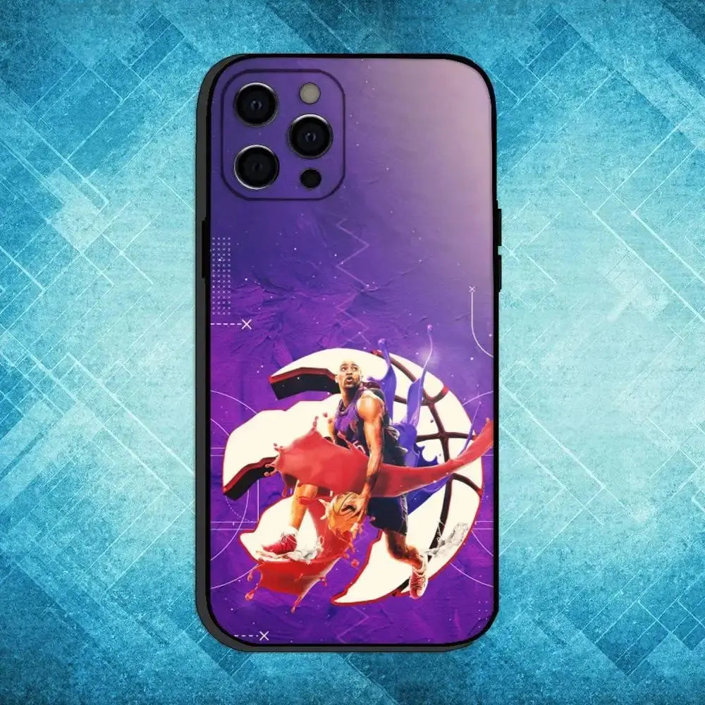 Custodia per telefono Basket V-Vince C-Carter 15 per iPhone17,16,15,14,13,12,11 Plus,Pro Max Cover morbida nera - My Hashtag Shop
