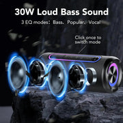 Altoparlanti Bluetooth, altoparlante wireless portatile con suono stereo ad alto volume da 30 W, BT5.4, impermeabile IP7, riproduzione 24 ore su 24, altoparlante portatile HASHTAG