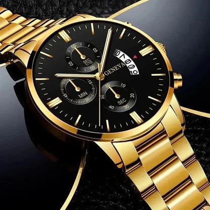 Orologio da uomo in acciaio inossidabile alla moda Orologio da polso al quarzo con calendario di lusso Orologi da uomo d&