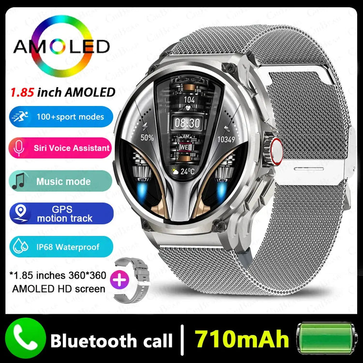 Nuovo GPS Track Astuto Della Vigilanza Degli Uomini 1.85 Pollici HD AMOLED Schermo 710 Mah Batteria Sport Chiamata Bluetooth Smartwatch Per Android IOS - My Hashtag Shop