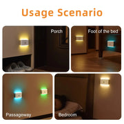 LED Motion Sensor Night Light, 3-Mode Stair Lamp, Battery Powered Dimmable Lighting, for Indoor Bedroom Closet Camping Decor Gift HASHTAG