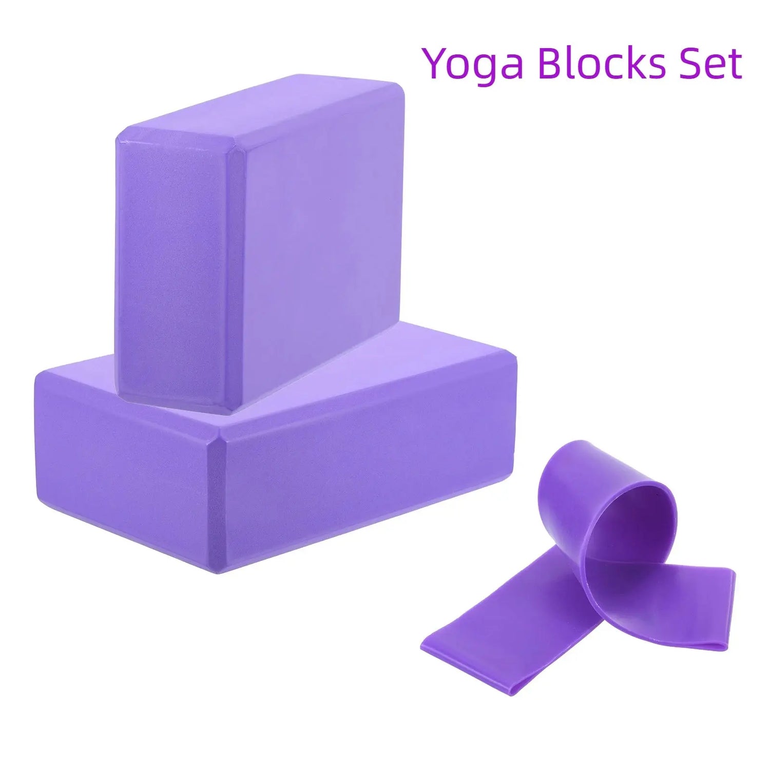 2 pezzi di blocchi di costruzione per yoga e 1 pezzo di fascia di resistenza set cubi mattoni per pilates tappetini di rinforzo attrezzature per esercizi a casa fitness - My Hashtag Shop