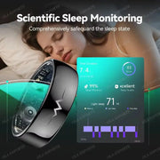 Nuovo Monitor ECG Smart Ring 2025 Frequenza cardiaca Monitoraggio della salute dell'ossigeno nel sangue Modalità multi-sport Temperatura 3ATM Smartring impermeabile HASHTAG