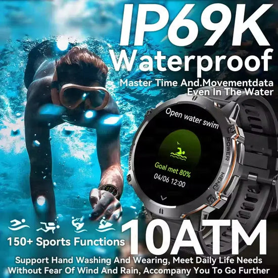 Smartwatch militare GPS AMOLED 1100mAh impermeabile 10ATM