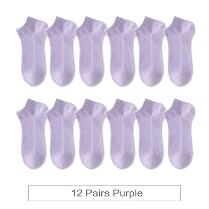 Woman Cotton Socks Short Thin Mesh Breathable Liebe - Making Life Easier