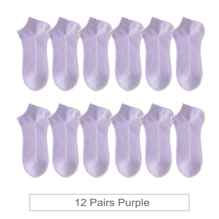 Woman Cotton Socks Short Thin Mesh Breathable Liebe - Making Life Easier
