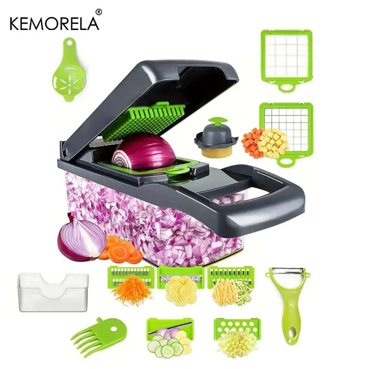 Tritatutto per verdure multifunzionale Tritatutto per cipolla Manico Griglia per alimenti Chopper per alimenti Cucina Affettatrice per verdure Dicer Cut - My Hashtag Shop