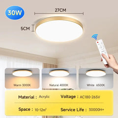 Plafoniera a LED intelligente con telecomando Plafoniere dimmerabili a 3 colori Lampade a pannello ultrasottili Lampada da soffitto per cucina camera da letto HASHTAG