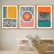 Set di 3 blocchi di colore Poster Forme astratte Illustrazioni Arte moderna della parete della metà del secolo Boho Soggiorno Decorazioni per la casa HASHTAG