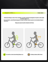 Bicicletta da 12 pollici per bambini senza pedali1-6 anni Bicicletta per ragazzi e ragazze che cammina Apprendimento Balance Bike HASHTAG
