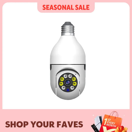 Ease Life APP-Lampadina Telecamere di sicurezza Telecamera WiFi wireless esterna 5GHz, 360 gradi, E27 Presa luce Vite in Securi