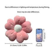 Morbido cuscino da tiro con fiori di margherita in peluche - Comodo cuscino decorativo per letto e divano, bianco/rosa, adorabile design floreale HASHTAG