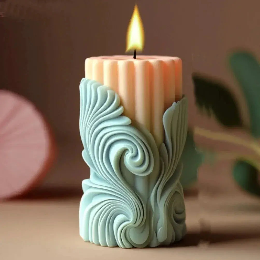 Silicone Mold Flower Lavender Gypsum Cylindrical Candle Making Liebe - Making Life Easier