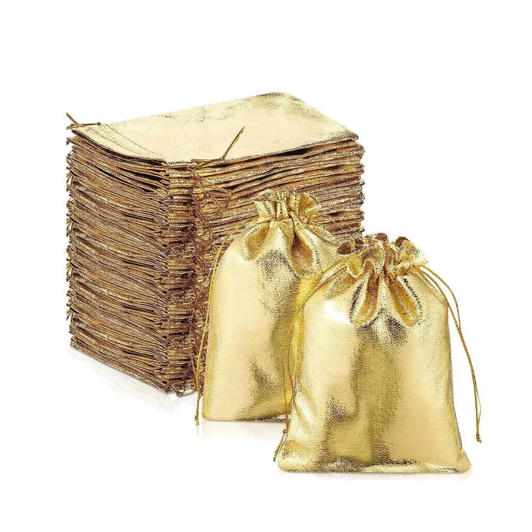 Gold & Colored Gift Drawstring Pouches For Events. - HASHTAG