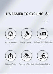 WEST BIKING DU Cuscinetto Pedale per bicicletta Pedale da ciclismo antiscivolo Pedale per bici da strada MTB ultraleggero in lega di alluminio Accessori per bici HASHTAG