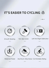 WEST BIKING DU Cuscinetto Pedale per bicicletta Pedale da ciclismo antiscivolo Pedale per bici da strada MTB ultraleggero in lega di alluminio Accessori per bici HASHTAG