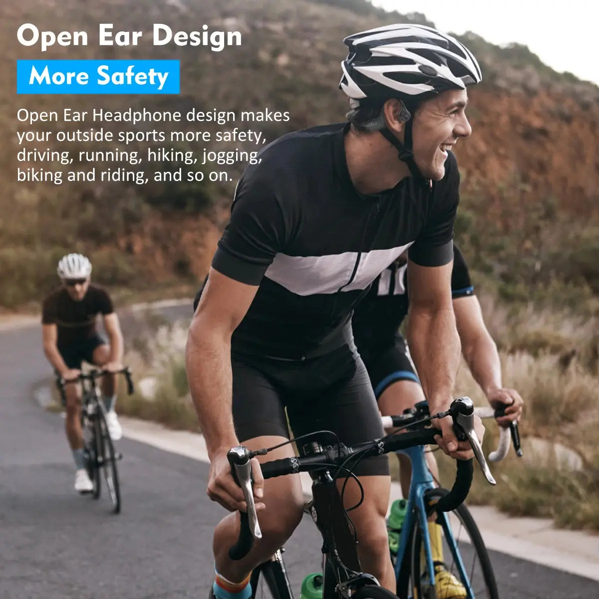 Cuffie Bluetooth a conduzione ossea reale Auricolari wireless IPX6 Cuffie impermeabili con microfono per allenamenti Guida Sport - My Hashtag Shop