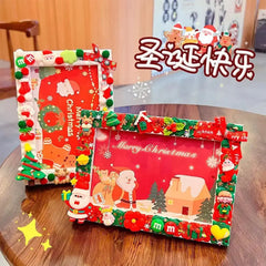 DIY Christmas gifts Gum Cream 6 Inch Photo Frame Materials Packaging Handmade Production Wooden Cartoon Photo Frame HASHTAG