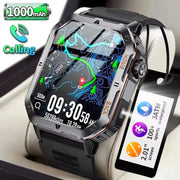Orologio intelligente da uomo Bluetooth chiamata sonno frequenza cardiaca monitor sanitario torcia a LED esterna orologio sportivo impermeabile per Android IOS HASHTAG