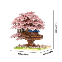 Christmas Gifts DIY Flowers Tree House Micro Building Blocks Assembly Block Handmade Bricks Girls Girlfriend Kids Birthday Gift HASHTAG