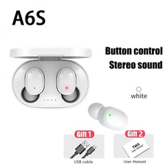 TWS A6S cuffie Bluetooth Wireless auricolari Noice Cancelling auricolari cuffie Bluetooth con microfono per Huawei Xiaomi Redmi HASHTAG