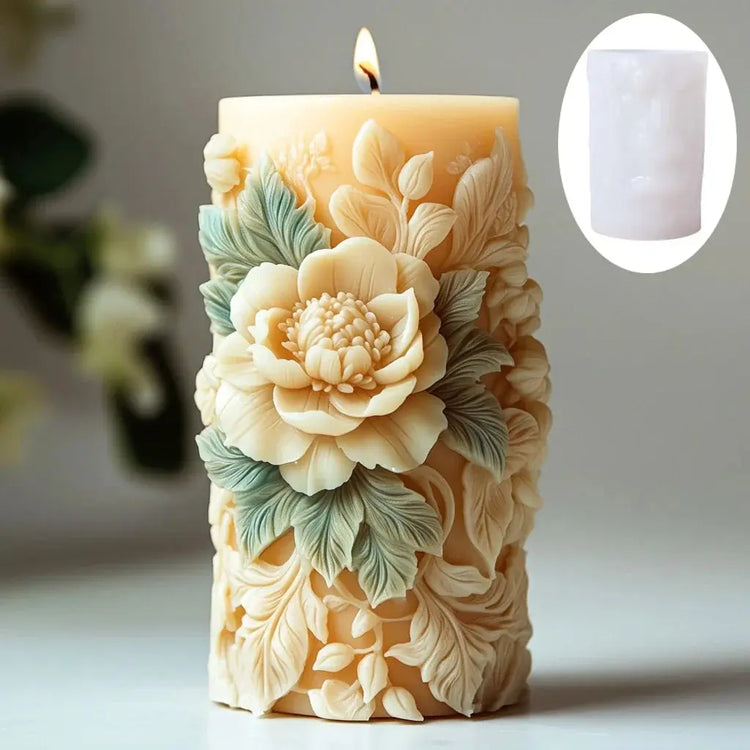 Silicone Mold Flower Lavender Gypsum Cylindrical Candle Making Liebe - Making Life Easier