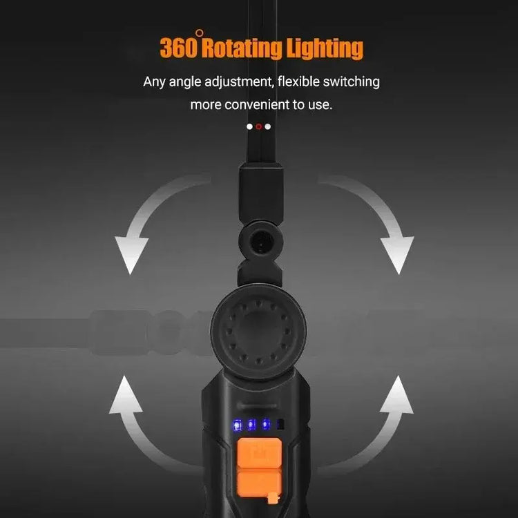 Torcia portatile a LED COB Lampada da lavoro ricaricabile USB Lanterna magnetica Lampada a sospensione con batteria incorporata Torcia da campeggio - My Hashtag Shop