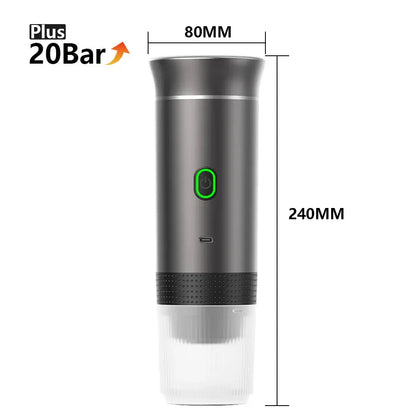 Macchina per caffè espresso portatile elettrica wireless per auto e casa Caffettiera da campeggio Caffettiera da viaggio in polvere con capsule 3 in 1